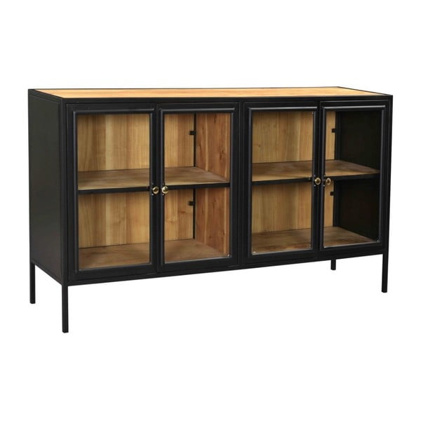 Juoda akacijos medienos masyvo vitrina 170x90 cm Kingston - HSM collection-image-2