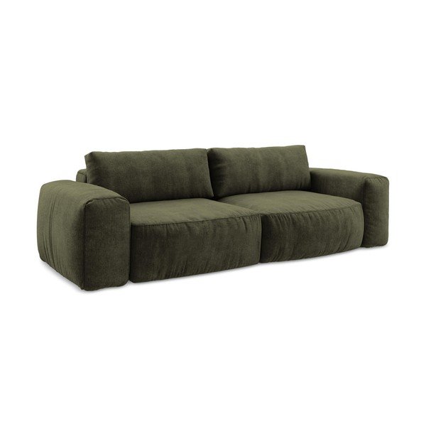 Žalios spalvos sulankstoma sofa iš šenilinio audinio 275 cm Kuki – Makamii-image-2
