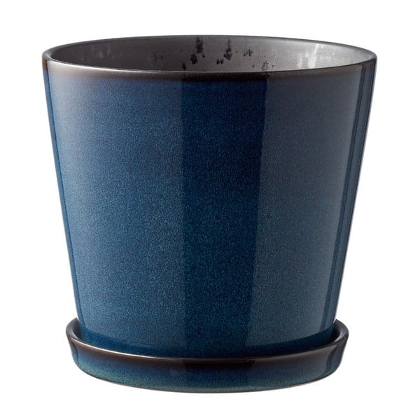 Iš molio gėlių vazono dangtelis ø 14 cm Gastro Dark Blue/Black – Bitz-image-3