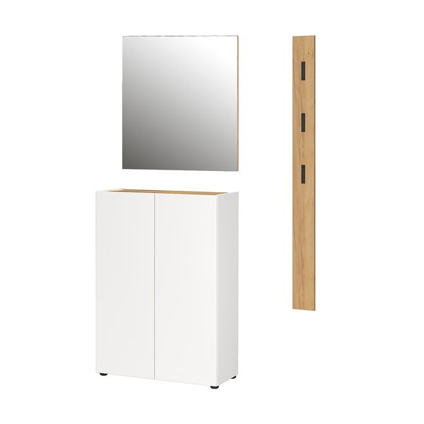 Baltos spalvos koridoriaus baldas iš ąžuolo 104x200x33 cm Alviano – Germania