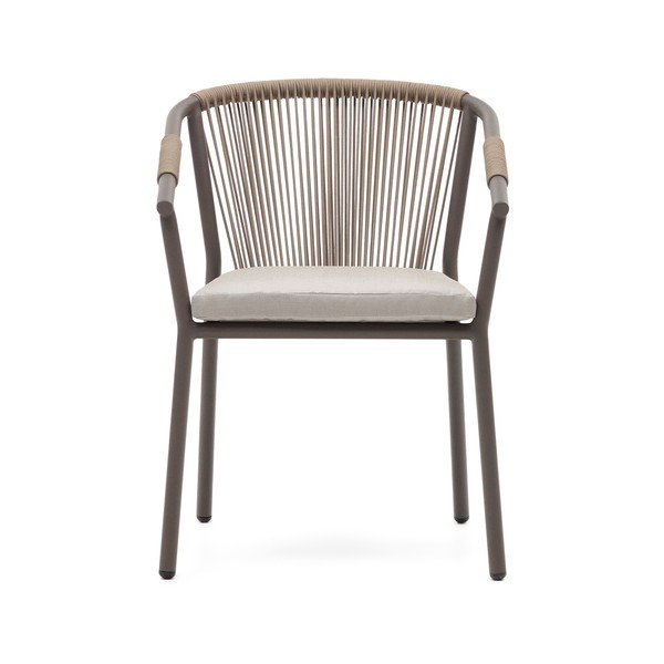 Smėlio spalvos metalinė sodo kėdė Xelida - Kave Home-image-1