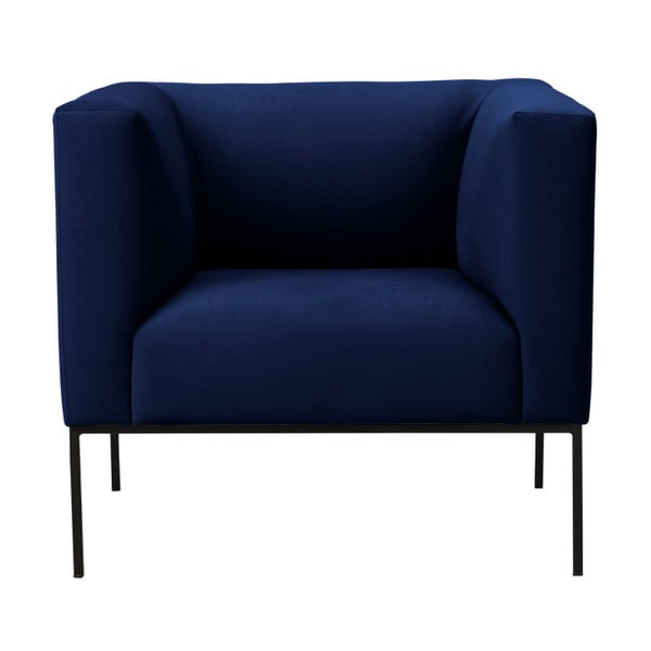 Tamsiai mėlynas aksominis fotelis Windsor & Co Sofas Neptune