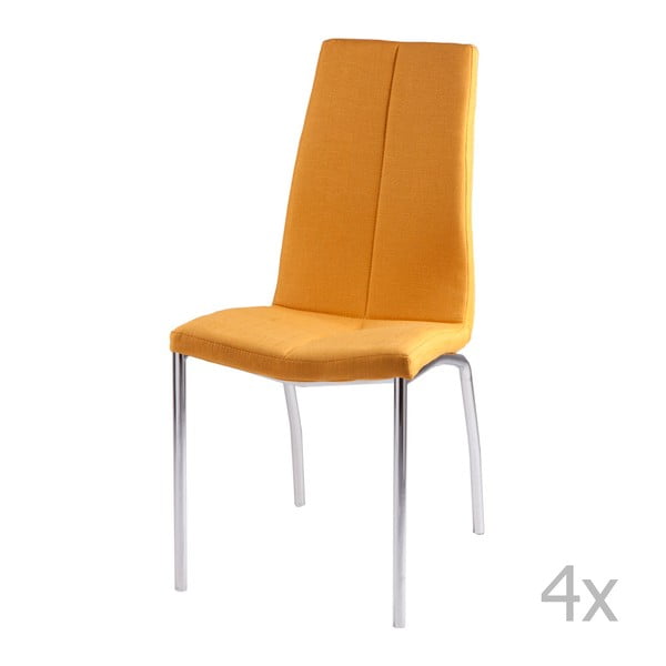 4 geltonų valgomojo kėdžių rinkinys sømcasa Carla