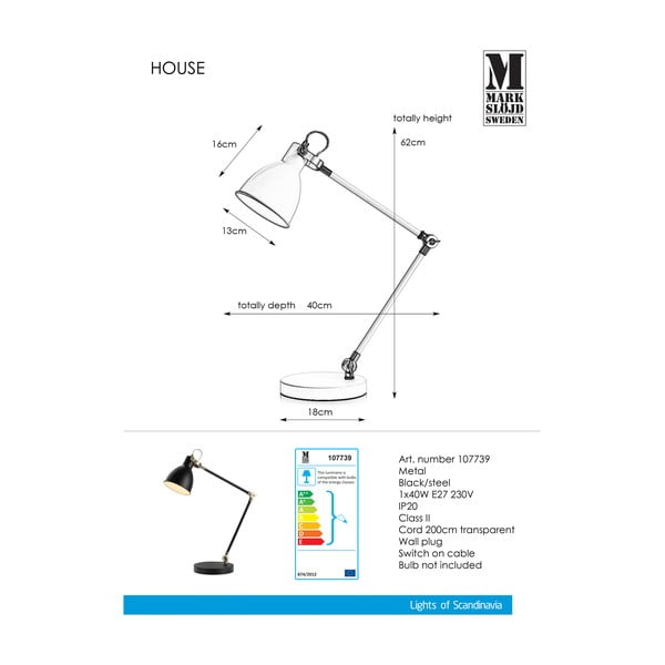 Juoda stalinė lempa Markslöjd House Table Black-image-2