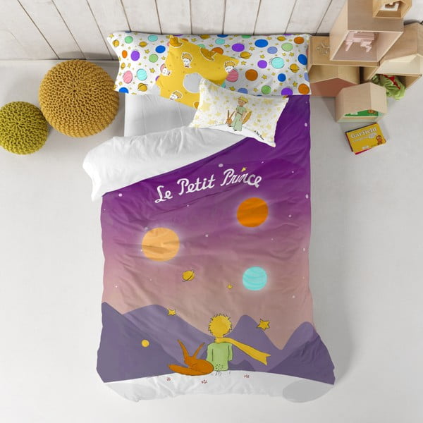 Vaikiška medvilninė antklodė ir pagalvė "Mr. Fox Les Planetes", 140 x 200 cm