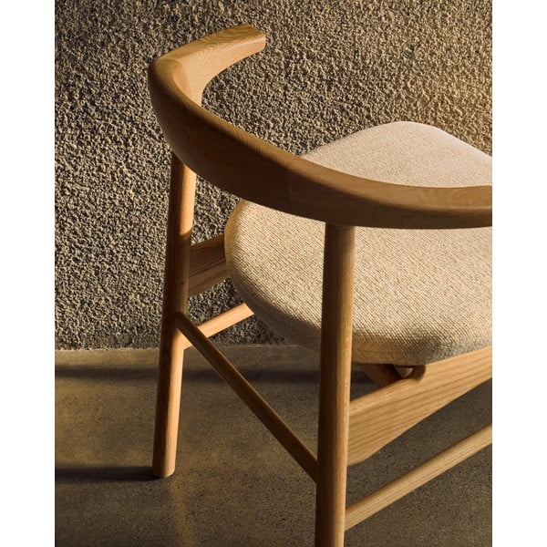 Smėlio spalvos/natūralios spalvos valgomojo kėdė Timons – Kave Home-image-2