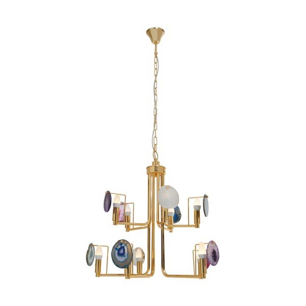 Auksinės spalvos iš metalo kabantis šviestuvas Glamour – Premier Housewares-image-2