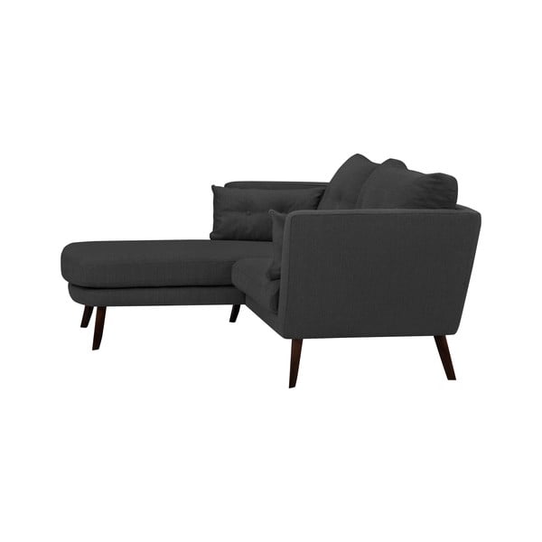 Tamsiai pilka trijų vietų sofa "Mazzini Sofas Elena", su šezlongu kairiajame kampe-image-4
