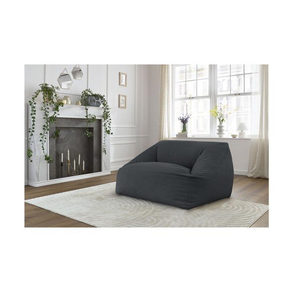 Tamsiai pilkos spalvos sėdmaišis iš kordinio velveto Lilibet – Bobochic Paris-image-1