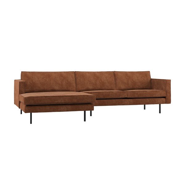 Terakotos spalvos kampinė sofa (su dešiniuoju kampu/su gultu) Rodeo – WOOOD