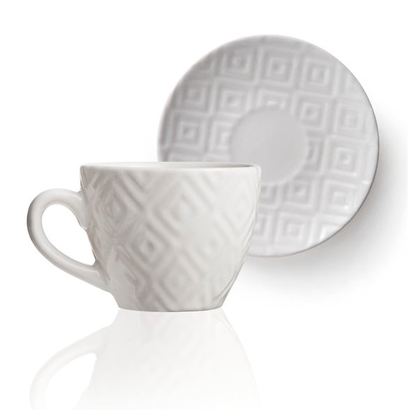 Pilkas puodelis su lėkštele Brandani Teoret, ⌀ 12,5 cm