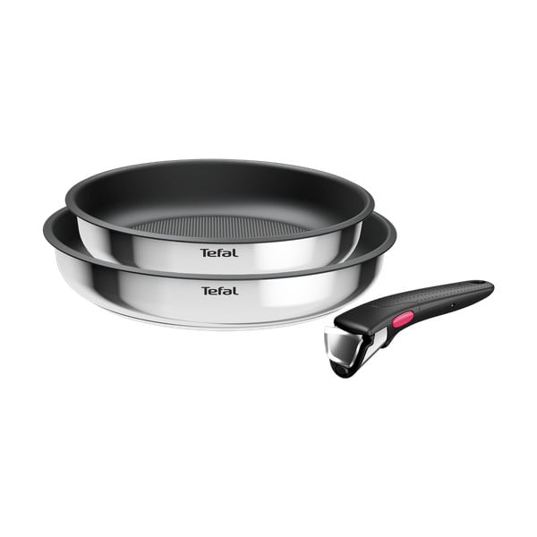 Keptuvės iš nerūdijančio plieno 2 vnt. su nelimpančia danga/su nuimama rankena ø 26 cm INGENIO Cook Eat L8813S75 – Tefal