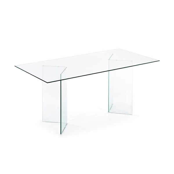 Valgomojo stalas su stikliniu stalviršiu 90x200 cm Burano – Kave Home