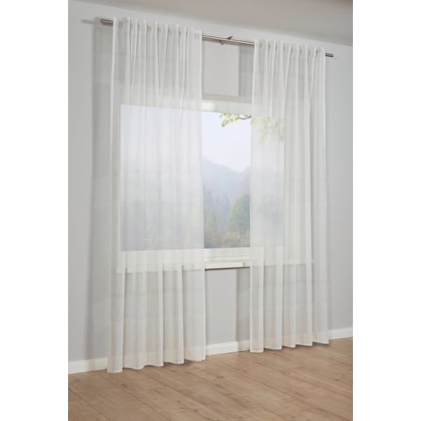 Baltos spalvos permatoma užuolaida 140x245 cm Etamine – Sehlbach-image-1