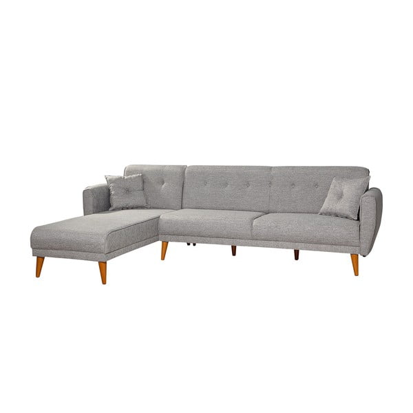 Sulankstoma kampinė sofa šviesiai pilkos spalvos Aria – Balcab Home-image-3