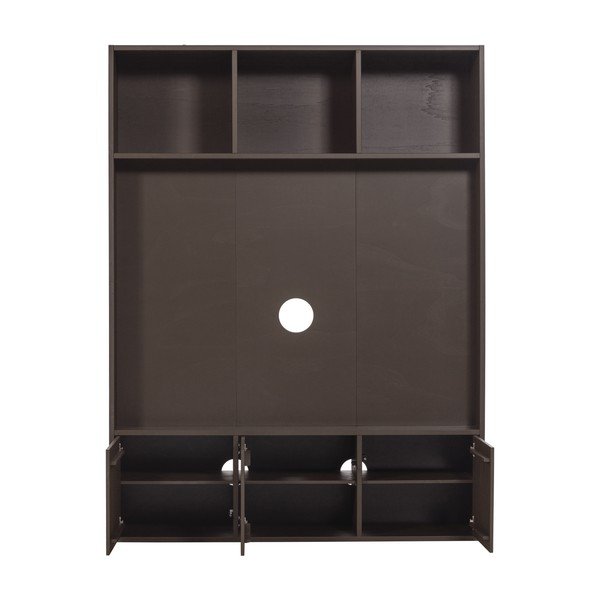 Tamsiai rudos spalvos iš pušies masyvo TV spintelių komplektas 160x215x40 cm Meggy – WOOOD-image-3