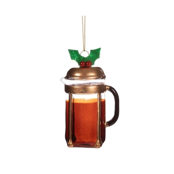 Iš stiklo rankų darbo eglutės papuošimas ø 5,5 cm Christmas Cafetiere – Sass & Belle