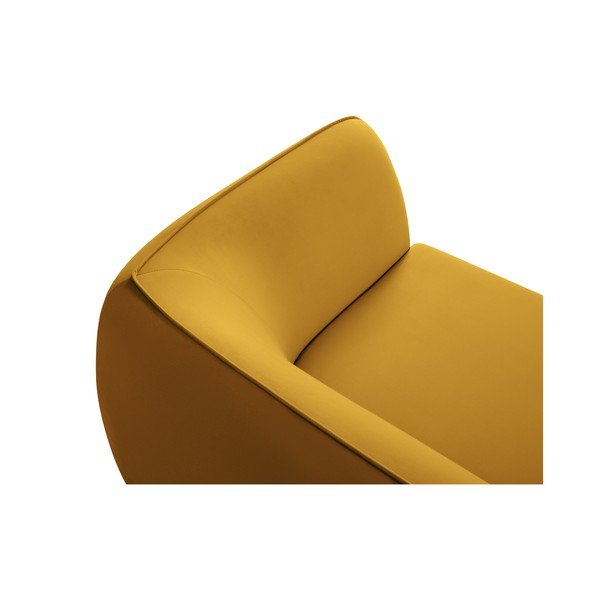 Sofa geltonos spalvos iš velveto 190 cm Lando – Micadoni Home-image-4