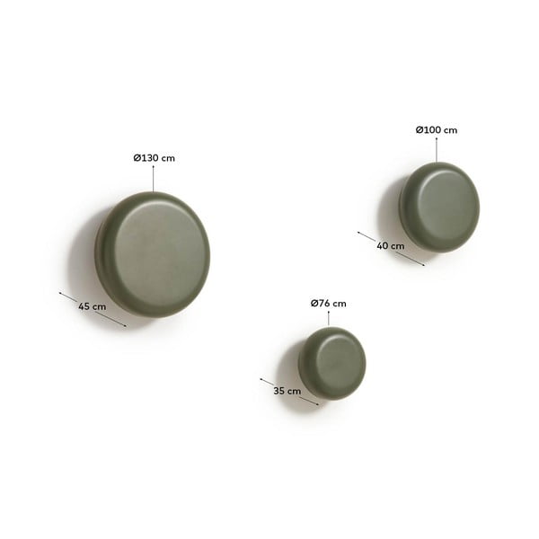 Sieniniai pilkai žalios spalvos iš medienos kabliai 3 vnt. Nadue – Kave Home-image-3