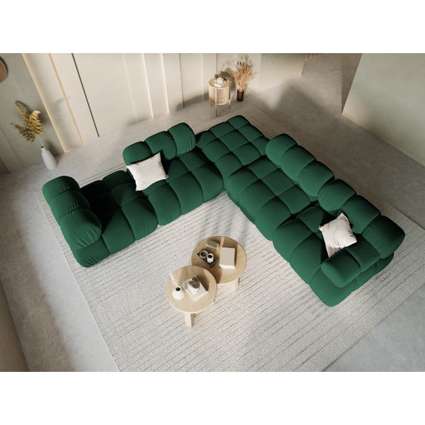 Modulinė sofa žalios spalvos iš velveto (su dešiniuoju kampu) Bellis – Micadoni Home-image-1