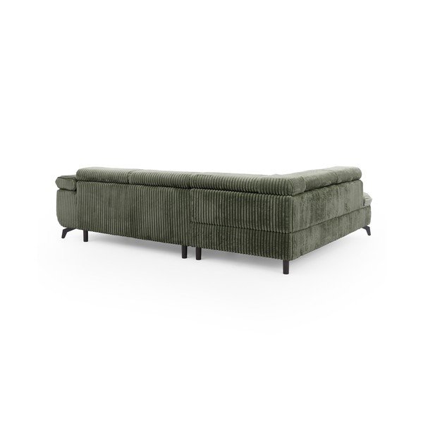 Žalios spalvos kampinė sofa iš kordinio velveto (su kairiuoju kampu/„L“ formos) Marbeya  – Ropez-image-3