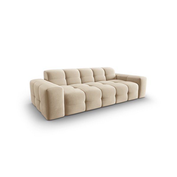 Smėlio spalvos aksominė sofa 222 cm Kendal - Micadoni Home-image-3