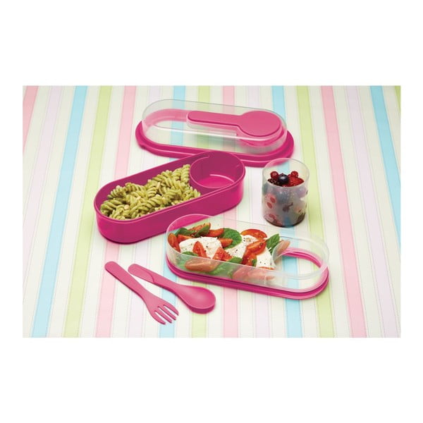 Rožinė "Kitchen Craft Coolmovers" stačiakampė užkandžių dėžutė-image-1