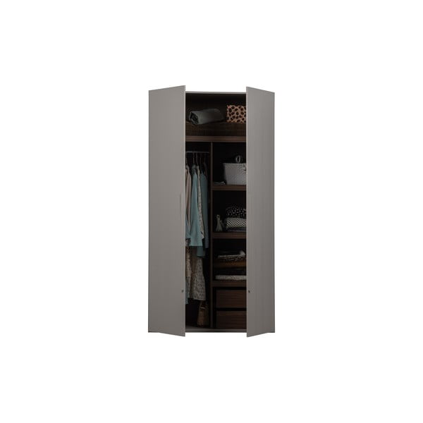 Modulinė spinta pilkos spalvos 110x210 cm Rens – WOOOD-image-2