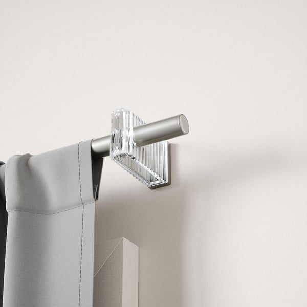 Matinės sidabrinės spalvos iš plieno išplečiamas užuolaidos strypas 107 - 305 cm Flute – Umbra-image-2