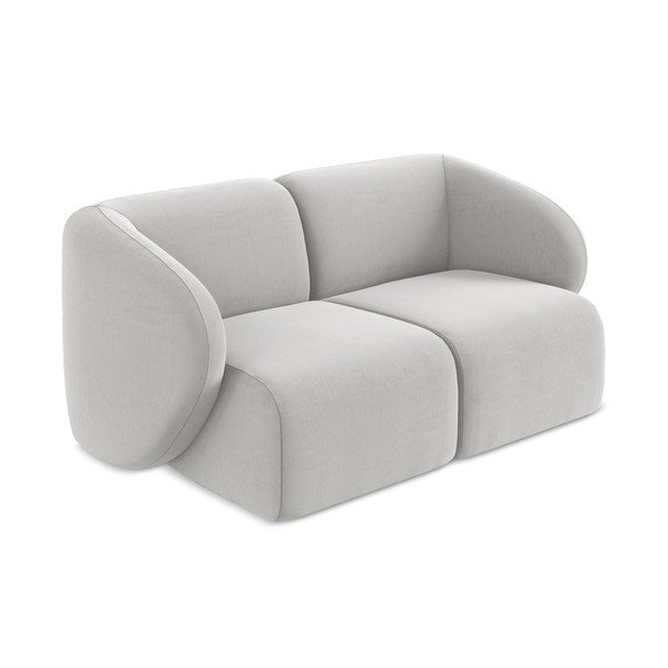 Šviesiai pilkos spalvos sofa iš velveto 174 cm Lani – Makamii-image-2