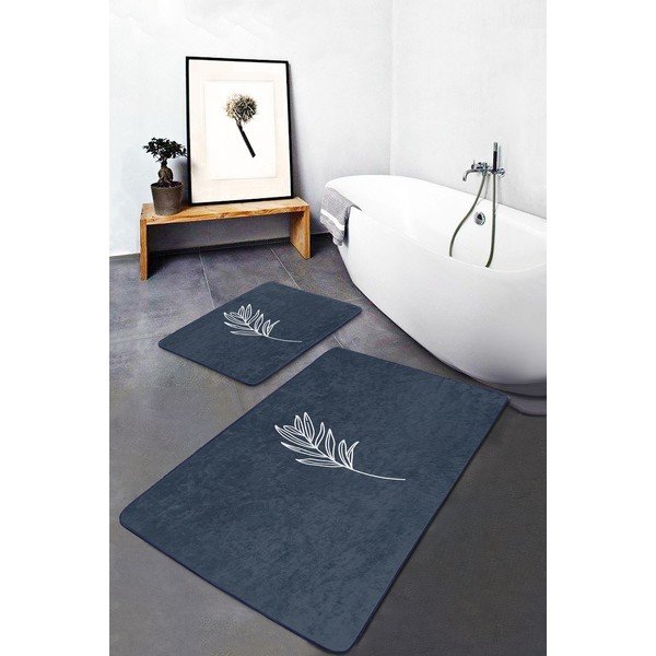 Vonios kilimėliai mėlynos spalvos 2 vnt. 60x100 cm – Mila Home-image-2