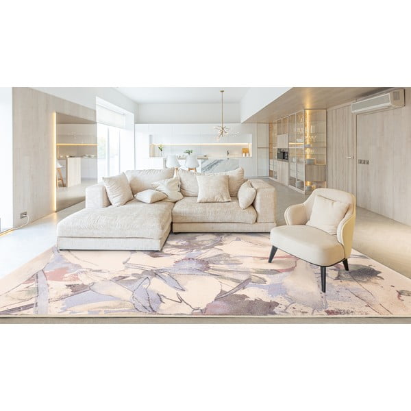 Kilimas iš vilnos kreminės spalvos 160x240 cm Lilia – Agnella-image-1