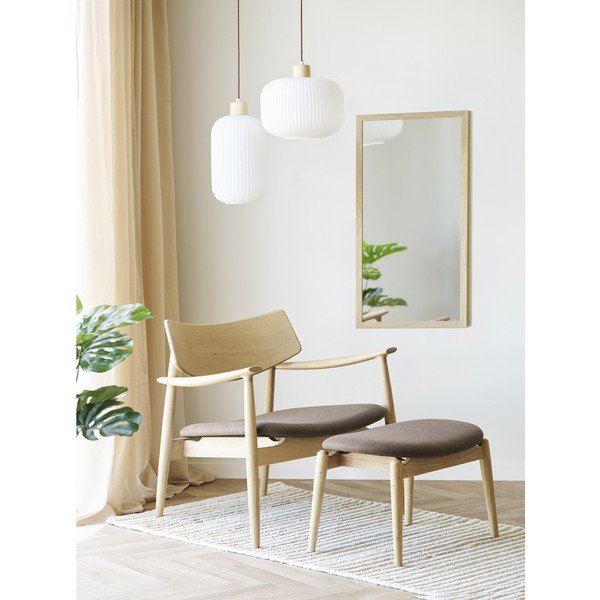 Baltos spalvos kabantis šviestuvas ø 20 cm su stiklo gaubtu Argalo – House Nordic-image-1