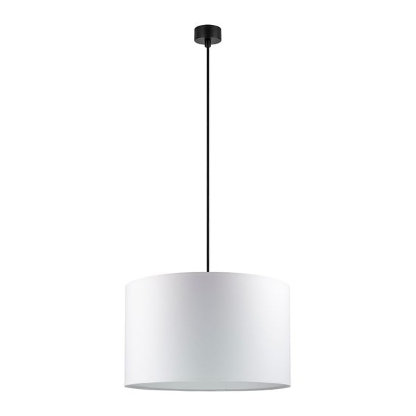 Baltas lubinis šviestuvas su juodu kabeliu "Sotto Luce Mika", ∅ 40 cm