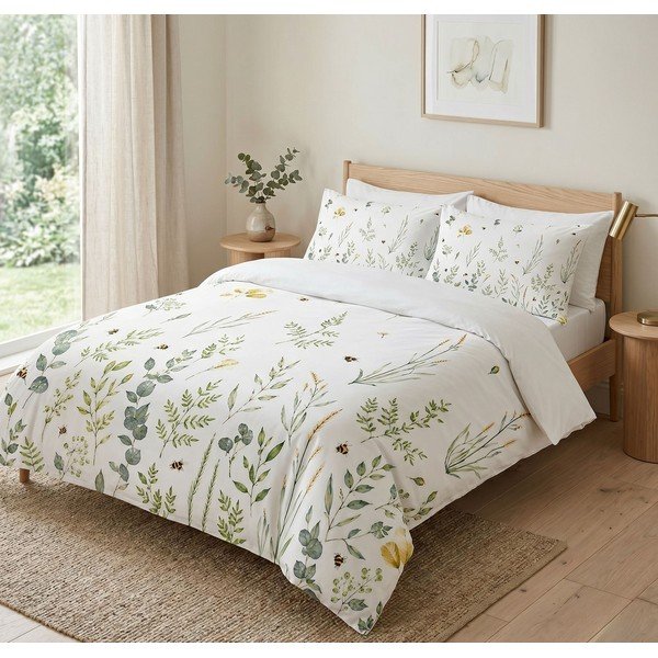 Baltos spalvos viengulė patalynė 200x140 cm Gardenia – Mijolnir-image-1