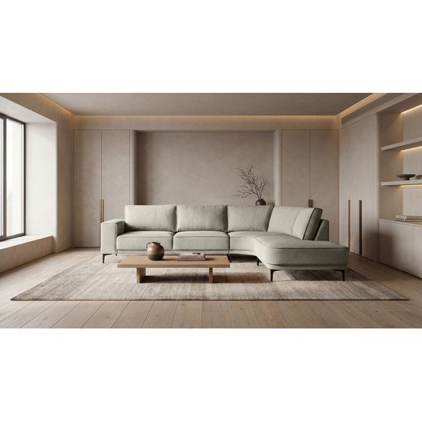Kampinė sofa šviesiai pilkos spalvos (su dešiniuoju kampu) Copenhagen – Scandic-image-1