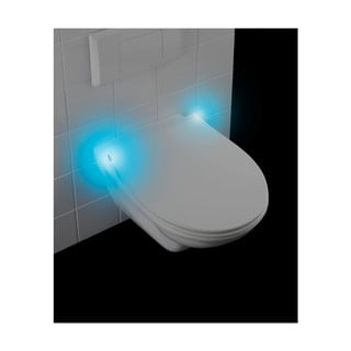 Balta tualeto sėdynė su LED lemputėmis ir lengvu uždarymu Wenko Gubbio, 44 x 36,8 cm