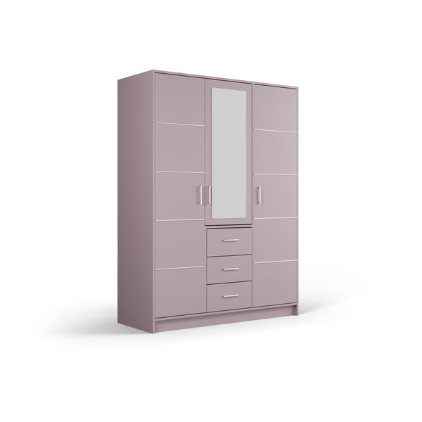 Rožinė spinta su veidrodžiu 147x200 cm Burren - Cosmopolitan Design-image-2