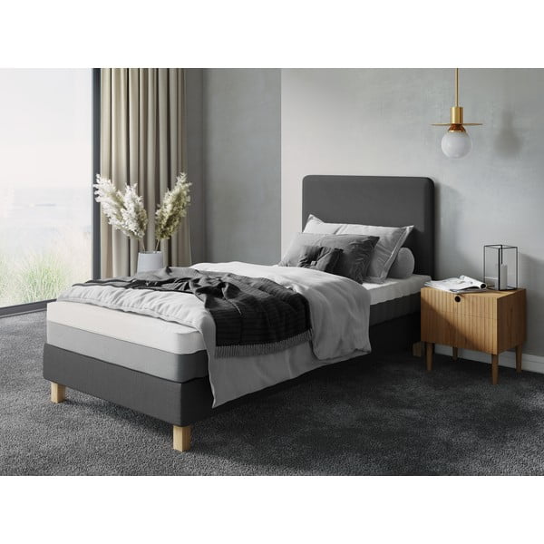 Viengulė lova tamsiai pilkos spalvos audiniu dengta su lovos grotelėmis 90x200 cm Lotus – Cosmopolitan Design-image-4