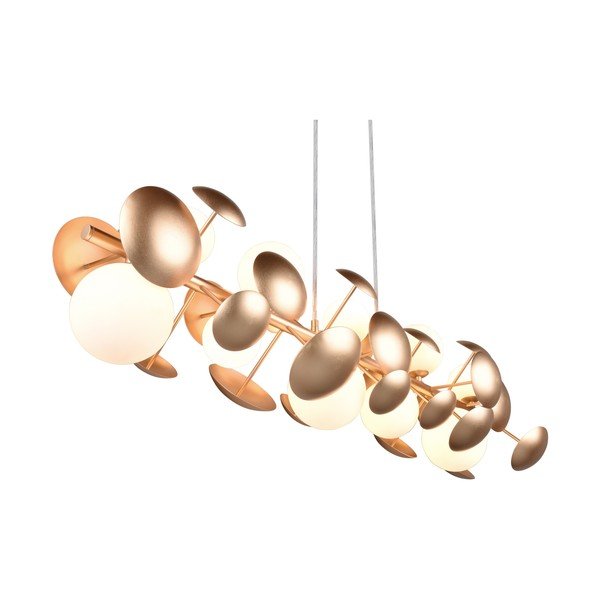 Kabantis šviestuvas baltos spalvos/auksinės spalvos su stiklo gaubtu Bubble – Trio Select-image-3