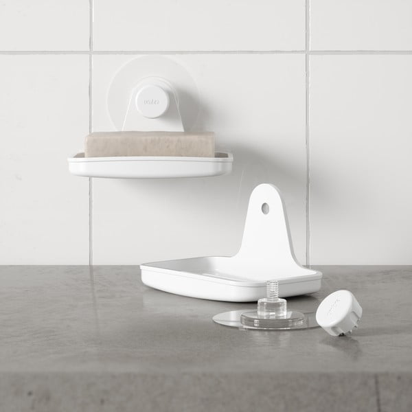 Su montavimu be gręžimo iš perdirbto plastiko muilinė baltos spalvos Flex – Umbra-image-2