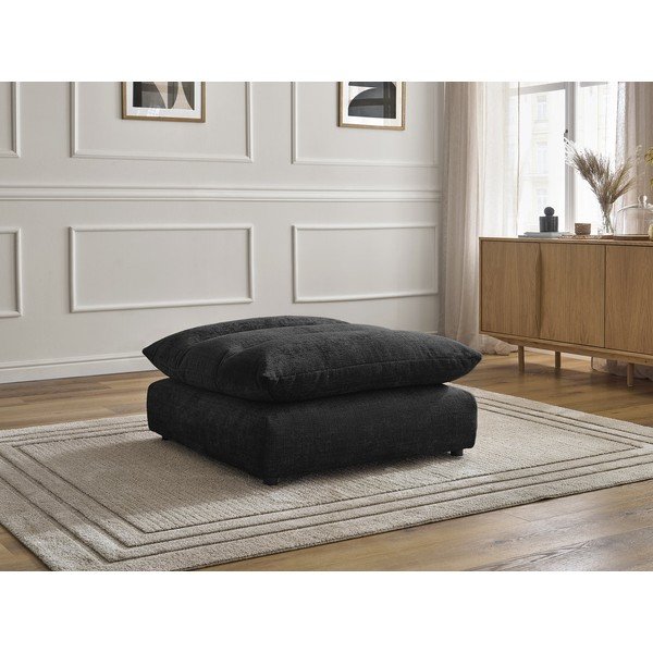 Juodos spalvos taburetė iš šenilinio audinio Neil – Bobochic Paris-image-1