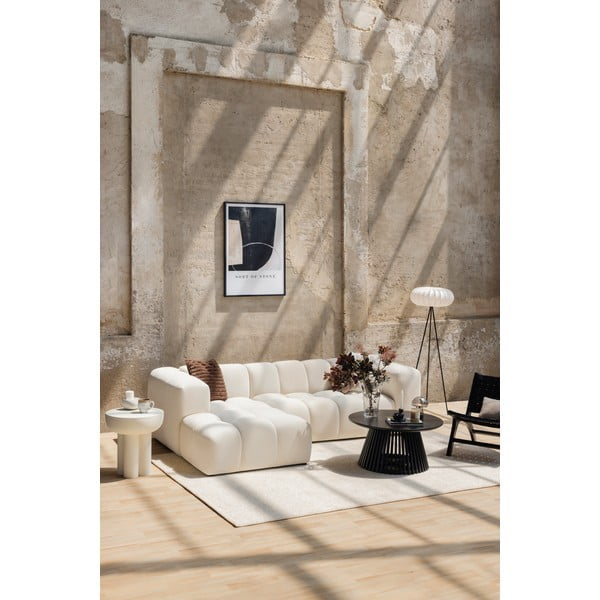 Taupe spalvos iš velveto kampinė sofa (su kairiuoju kampu/su gultu) Cube – Bonami Selection-image-1