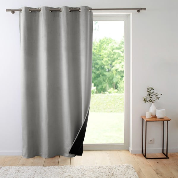 Pilkos spalvos iš velveto termo užuolaida 140x260 cm Polarchic – douceur d'intérieur-image-2