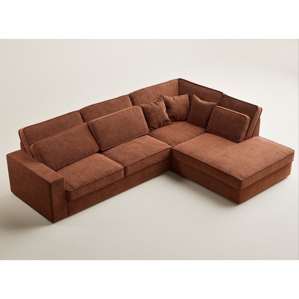 Vario spalvos kampinė sofa iš šenilinio audinio (su dešiniuoju kampu/„L“ formos) Kirou – Maison de Rêve-image-3
