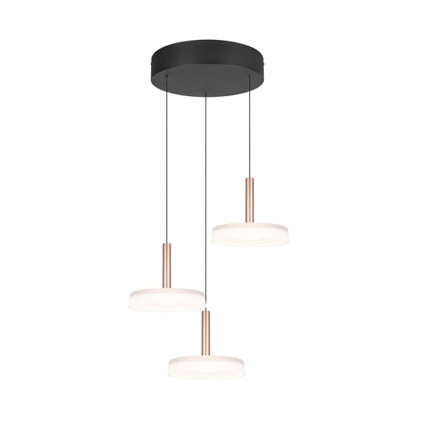 Kabantis šviestuvas juodos ir baltos spalvos/auksinės spalvos LED su pritemdymo funkcija ø 35 cm su stiklo gaubtu Celeste – Trio-image-3