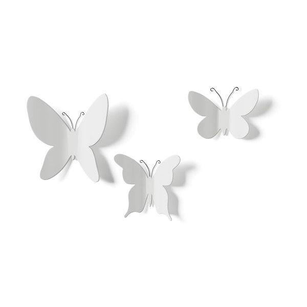 9 baltų 3D sienų dekoracijų rinkinys Umbra Butterflies-image-3