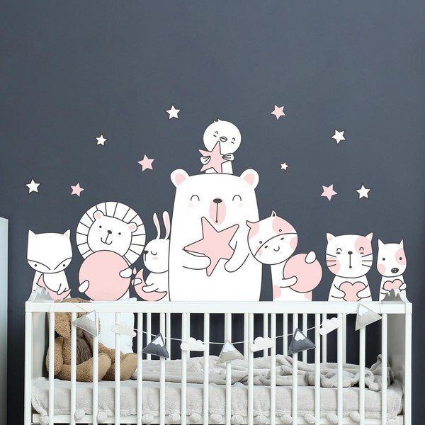 Vaikiškas sieninis lipdukas Ambiance Star Guardian Animals, 90 x 60 cm-image-1