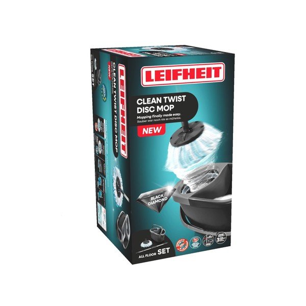 Besisukanti šluostė su kibiru Clean Twist Disc Mop Ergo Black – LEIFHEIT-image-2