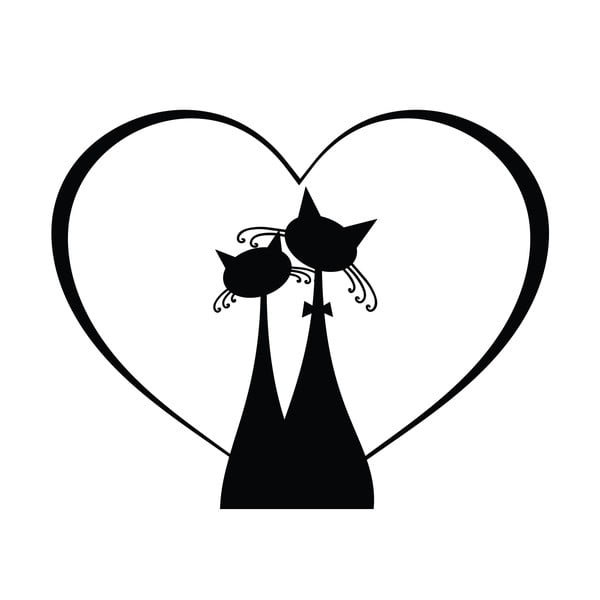 Juodas lipdukas Ambiance Cat Couple-image-2